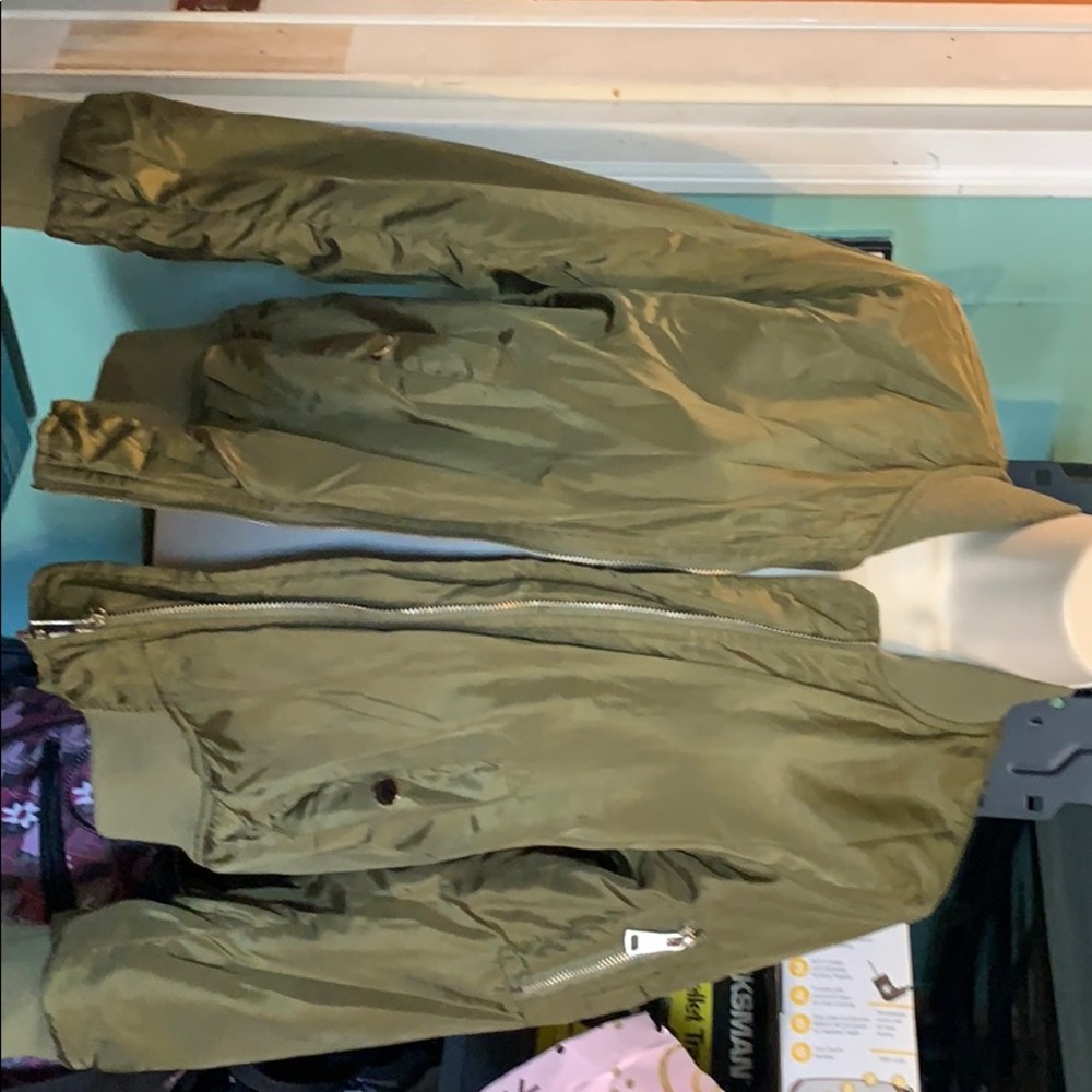 Olive green bomber jacket